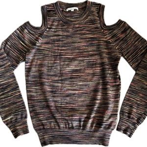 REBECCA MINKOFF COLD SHOULDER SWEATER, SIZE SMALL